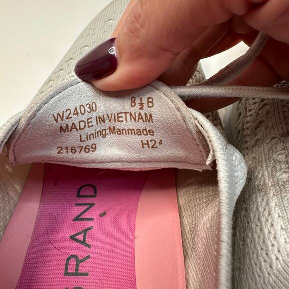 Cole Haan Zerogrand Stitchlite Gray Pink Wingtip Oxford Sneakers - Picture 8 of 8